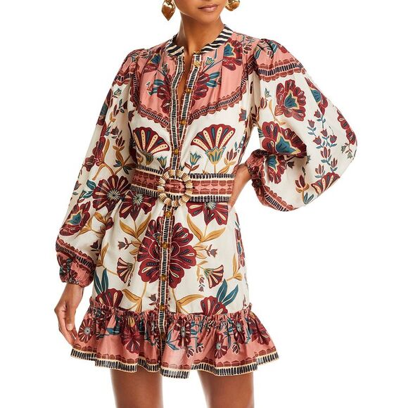Farm Rio Dresses & Skirts - Farm Rio Womens Belted Mini Dress Small Raid Cream - NWT $248
